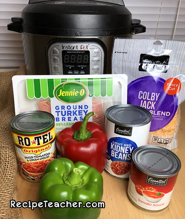 ingredients for Instant Pot turkey chili