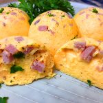 Egg bites made with diced ham and cheddar cheese