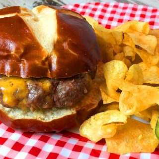 Instant Pot cheeseburger made with cheddar and ranch seasoning.