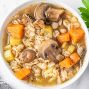 Instant Pot mushroom barley soup