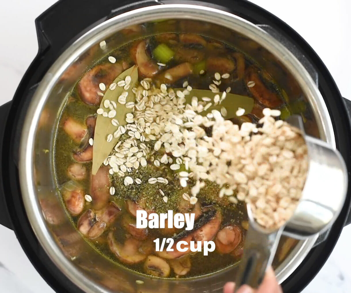 Recipe for Instant Pot mushroom barley soup