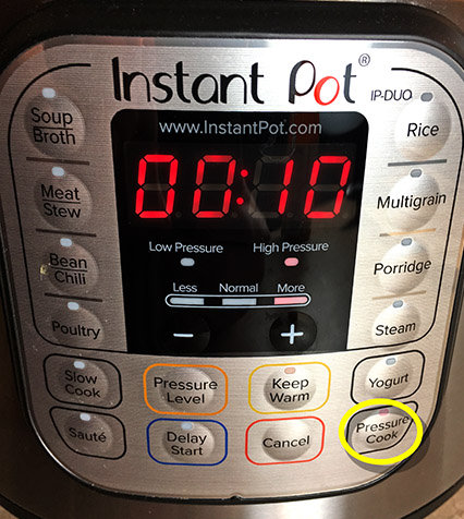 Instant Pot BUffalo wings pressure cook for 10 minutes