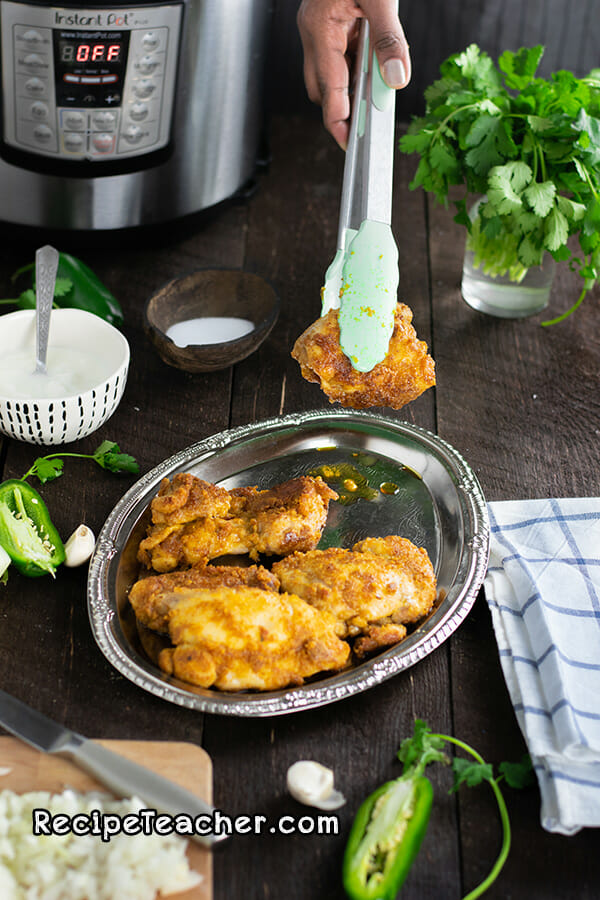 recipe for Instant Pot creamy cilantro chicken thighs
