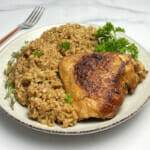 recipe for Instant Pot chicken thighs and brown rice