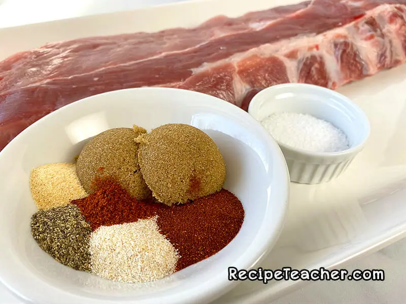 Recipe for Best Damn Instant Pot Ribs. Dry rub seasonings.