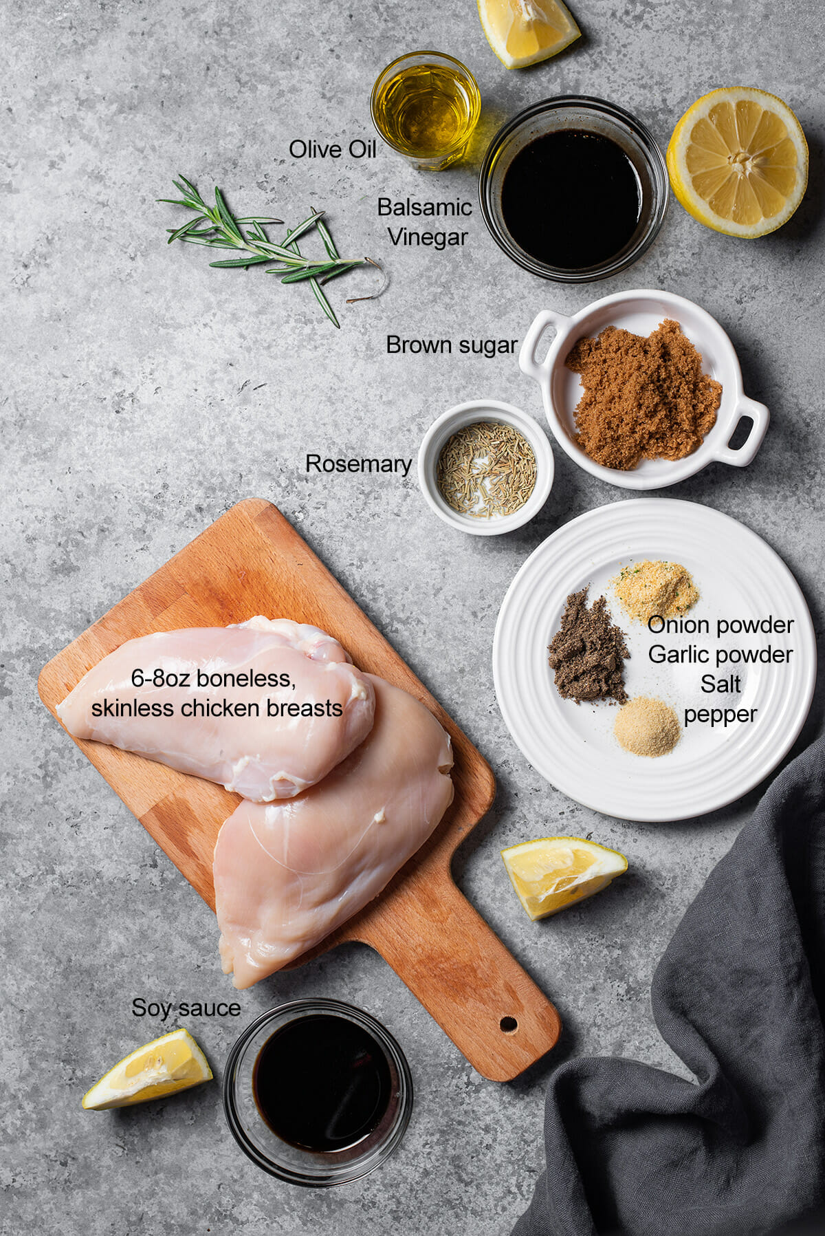 All the ingredients for air fryer chicken breasts
