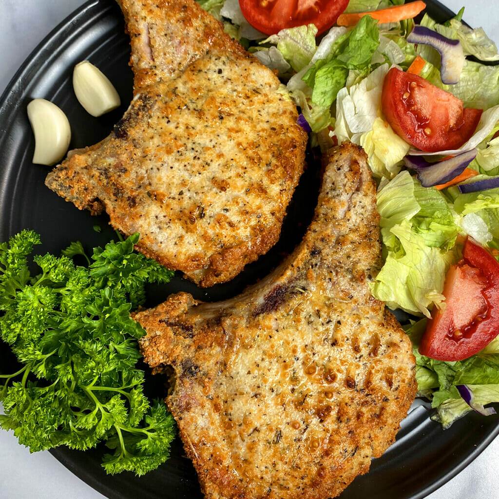 Recipe for air fryer parmesan garlic pork chops