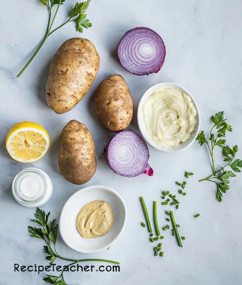 Ingredients for Instant Pot potato salad