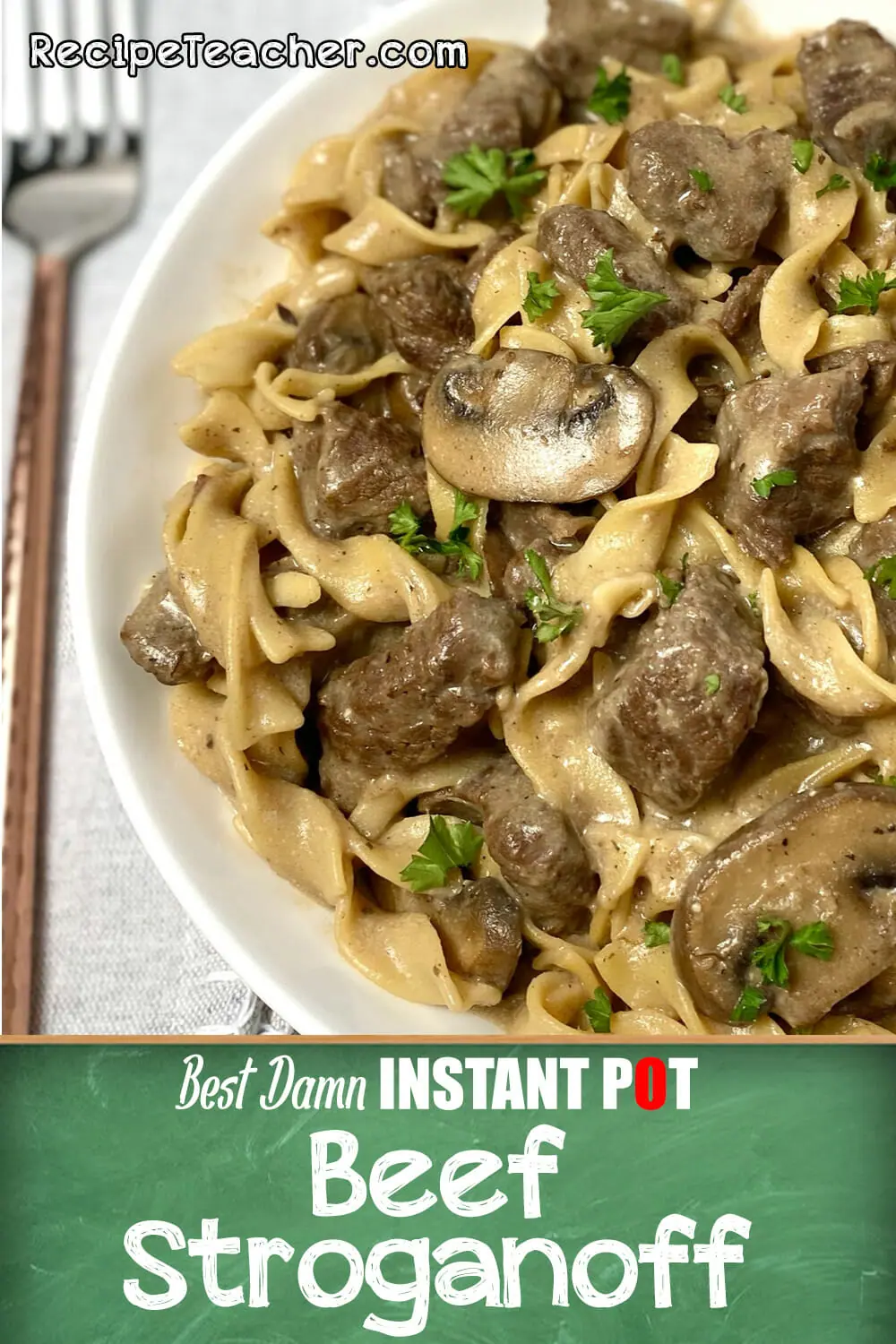 Beef stroganoff cooked to perfection in an Instant Pot