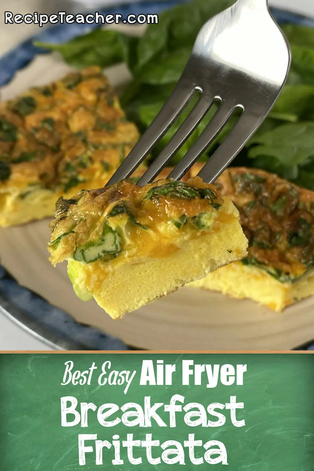 Recipe for an air fryer spinach frittata