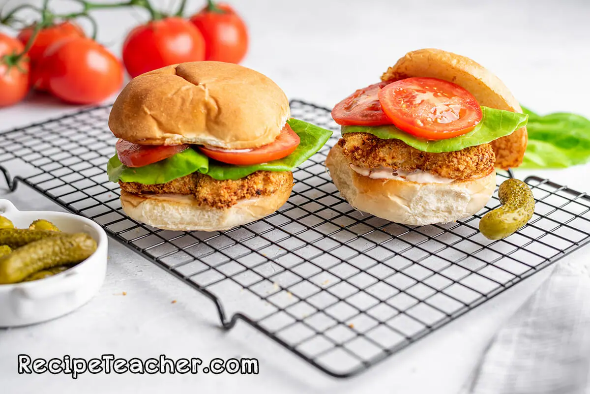 Buttermilk chicken sandwich made in an air fryer