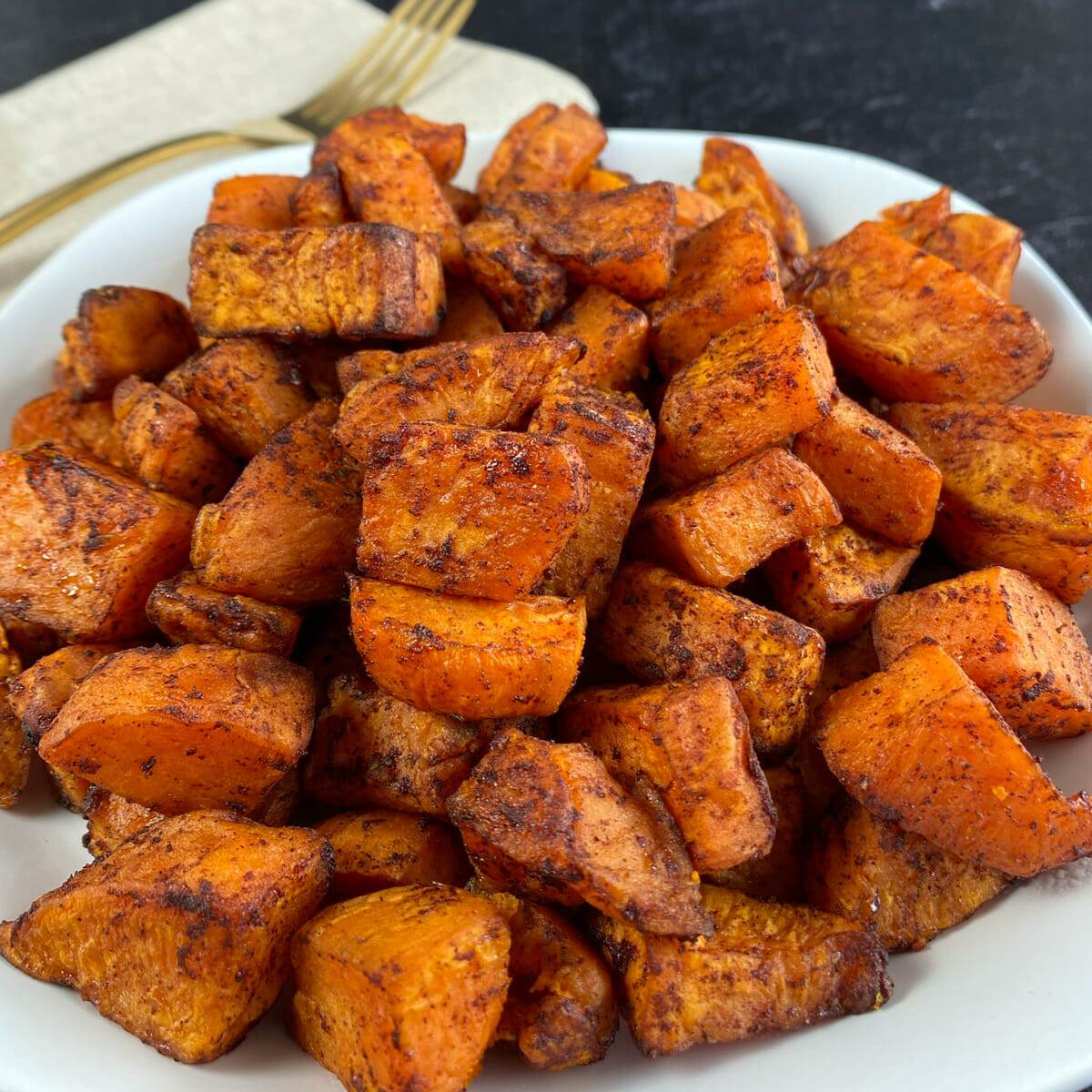 Air fryer roasted sweet potatoes
