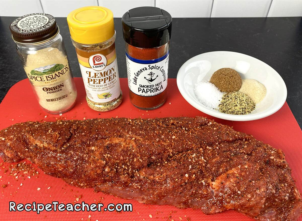 All the ingredients for air fryer sweet and spicy pork tenderloin.