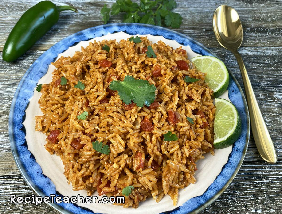 Recipe for Instant Pot Spanish rice.
