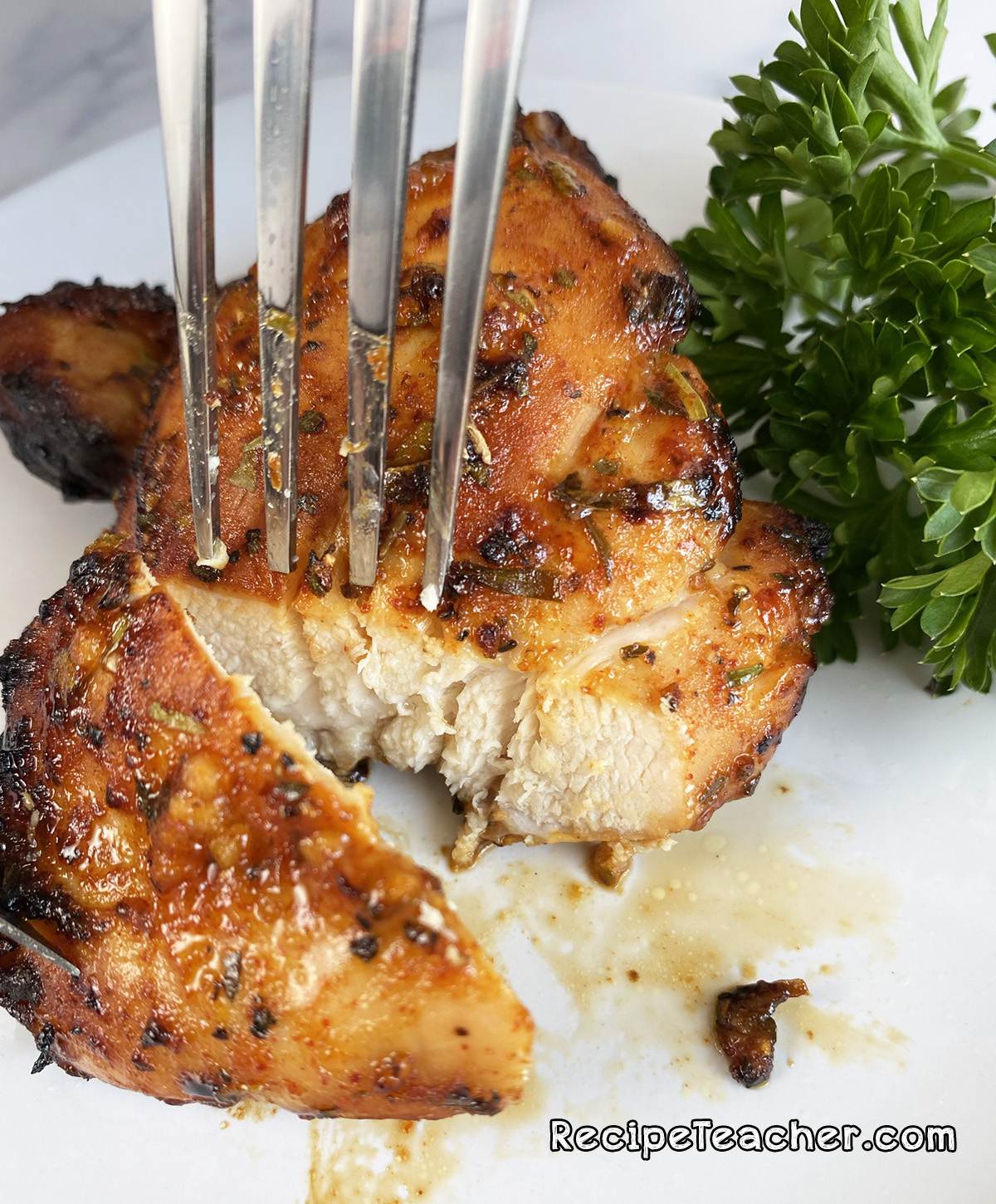 Delicious air fryer boneless, skinless chicken thighs.