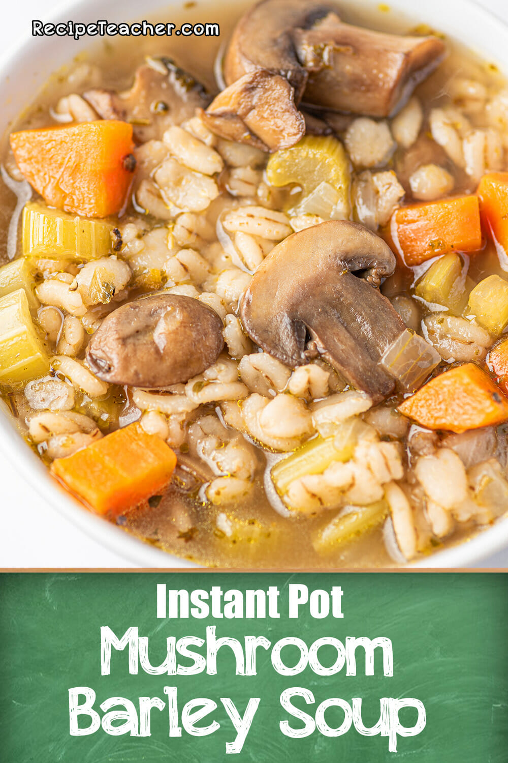 Instant Pot mushroom barley soup recipe