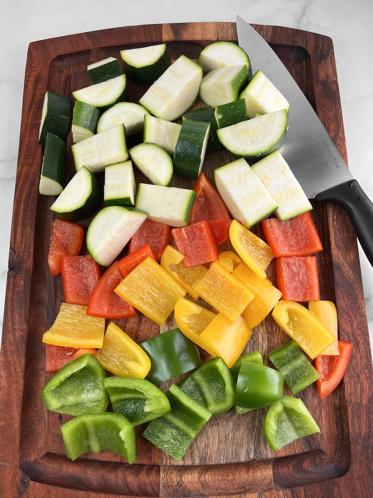 Recipe for air fryer zucchini and peppers