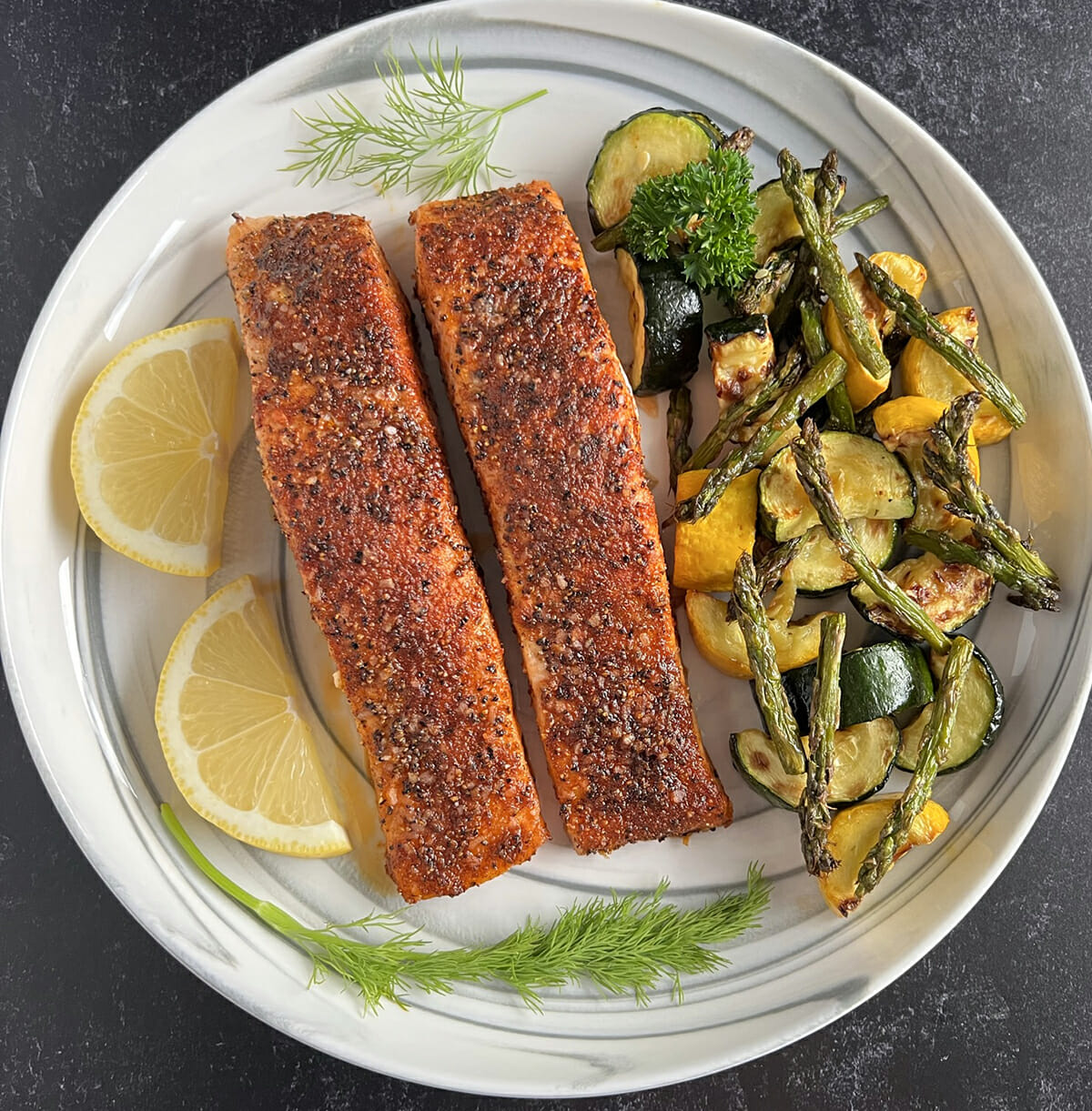 Recipe for oven baked salmon.