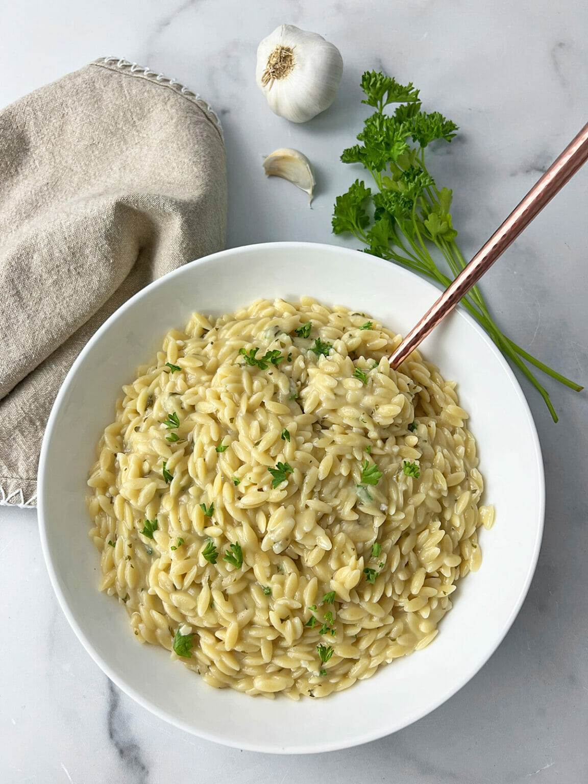 Creamy Instant Pot Garlic Parmesan Orzo RecipeTeacher