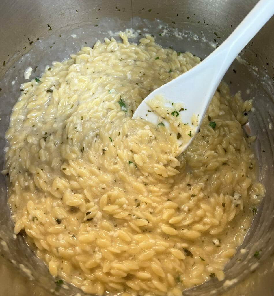 Creamy Instant Pot Garlic Parmesan Orzo RecipeTeacher