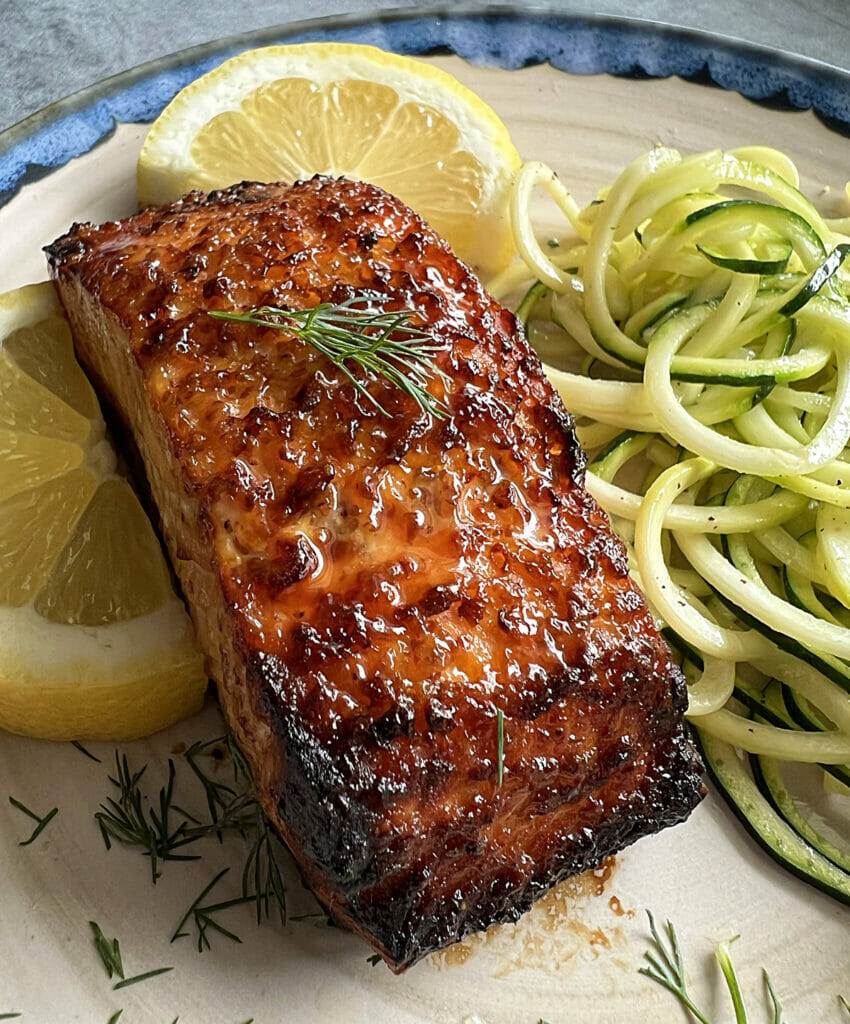 Easy Air Fryer Honey Mustard Salmon - RecipeTeacher
