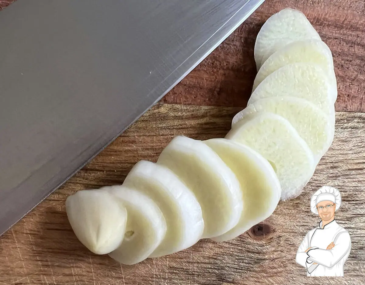 Slice garlic clove before mincing