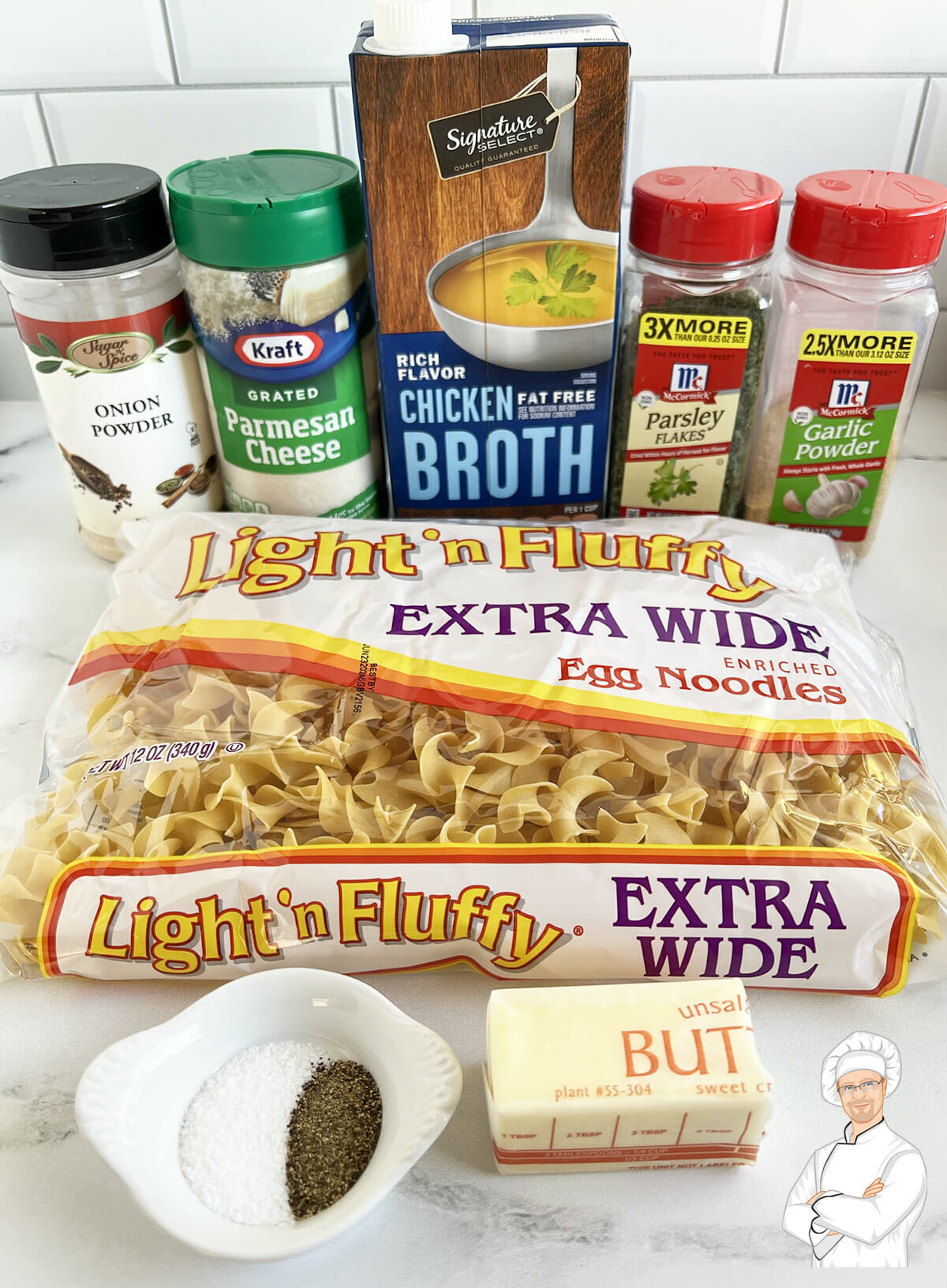 All the ingredients to make Instant Pot butter noodles