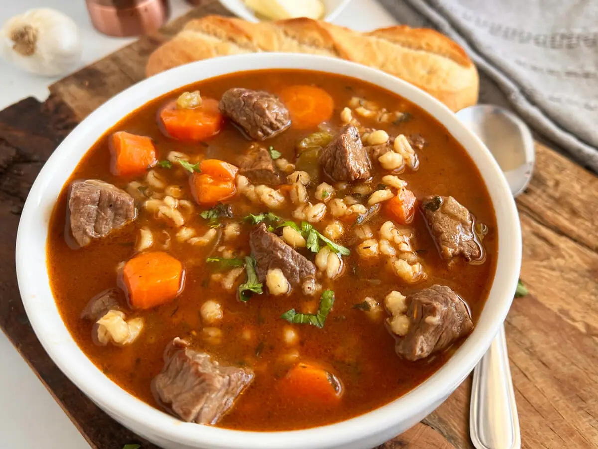 recipe for Instant Pot beef barley soup