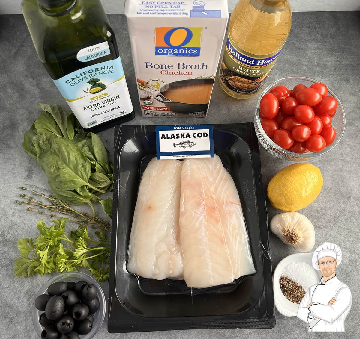 Recipe for oven baked Mediterranean cod