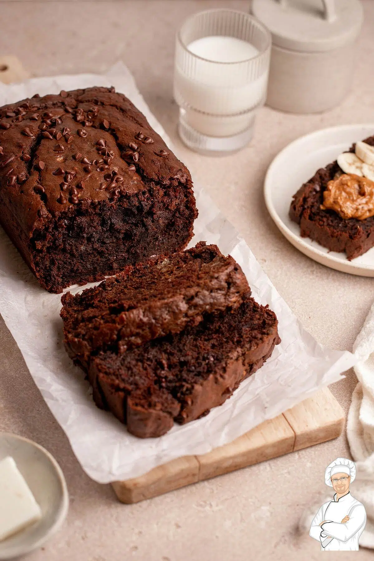 Recipe for chocolate banana bread