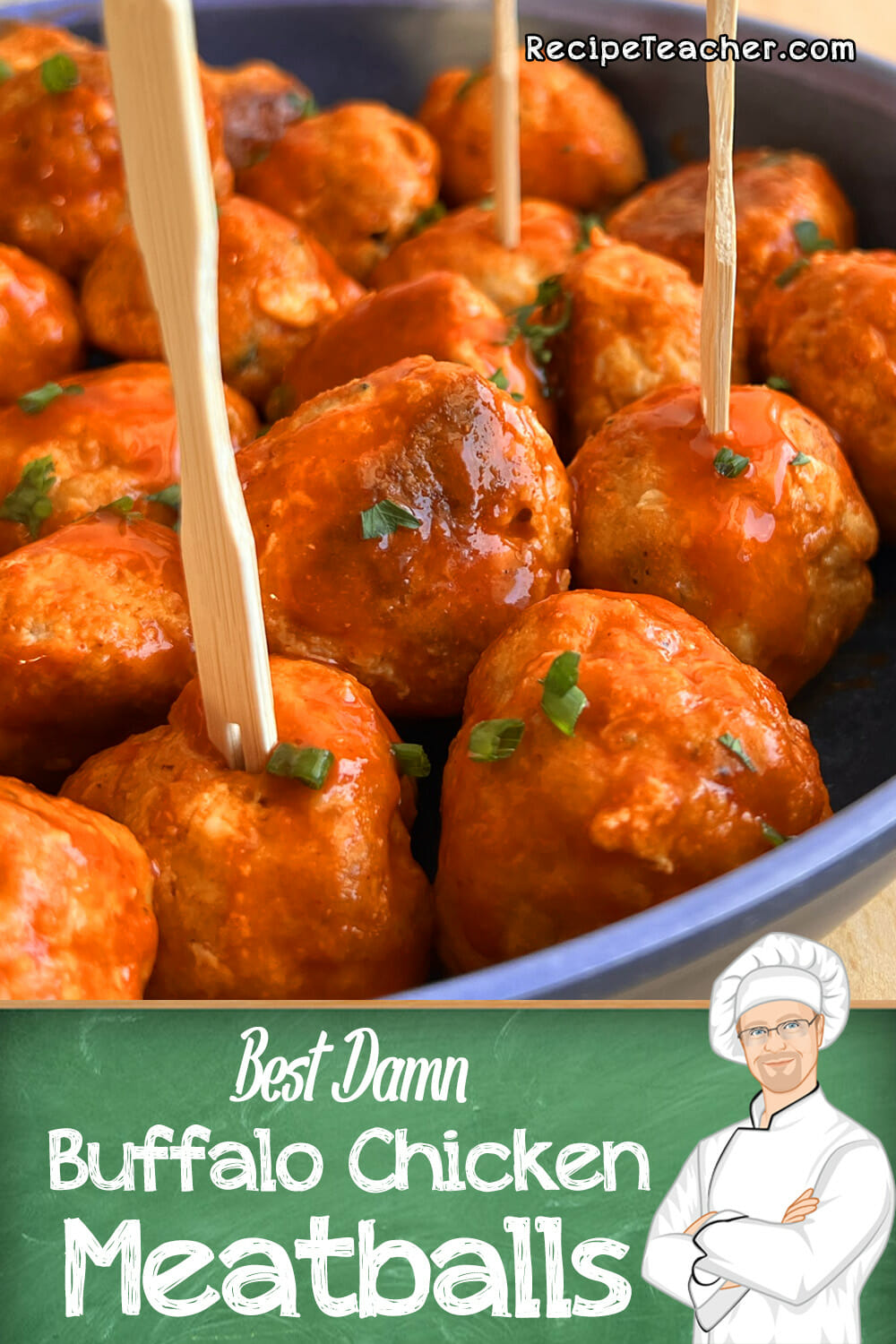 Best Damn Buffalo Chicken Meatballs - RecipeTeacher