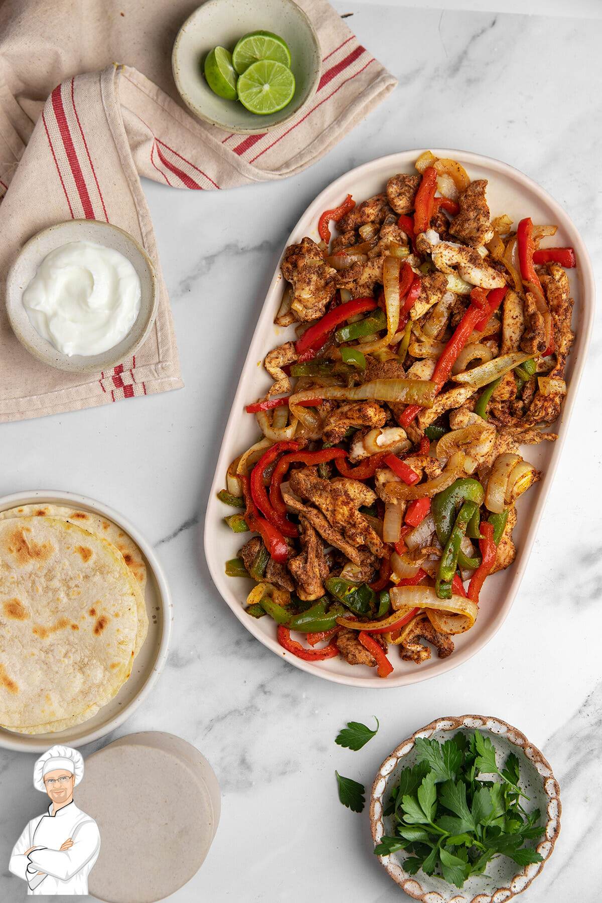 Recipe for sheet pan chicken fajitas