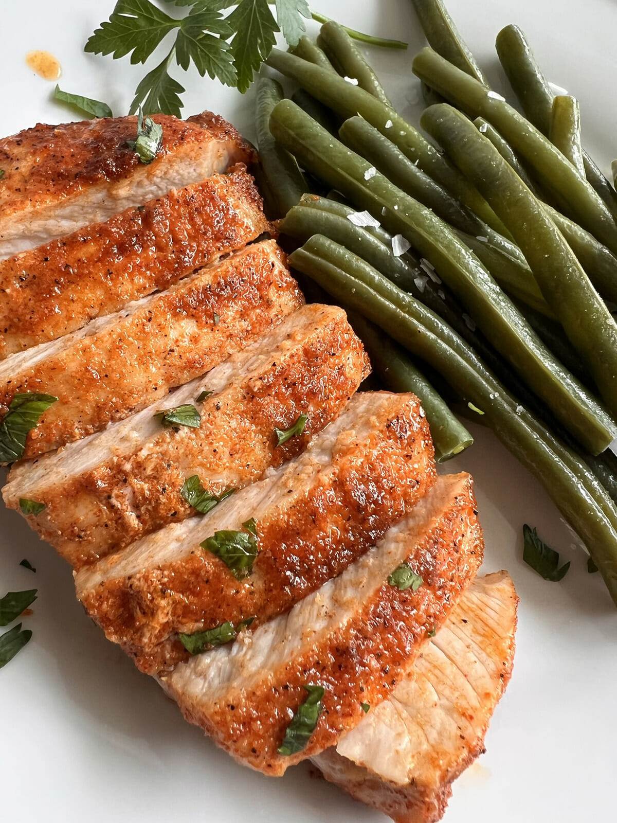 Recipe for oven baked boneless pork chops.