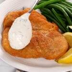 Best Damn Pork Schnitzel with Creamy Dill Sauce
