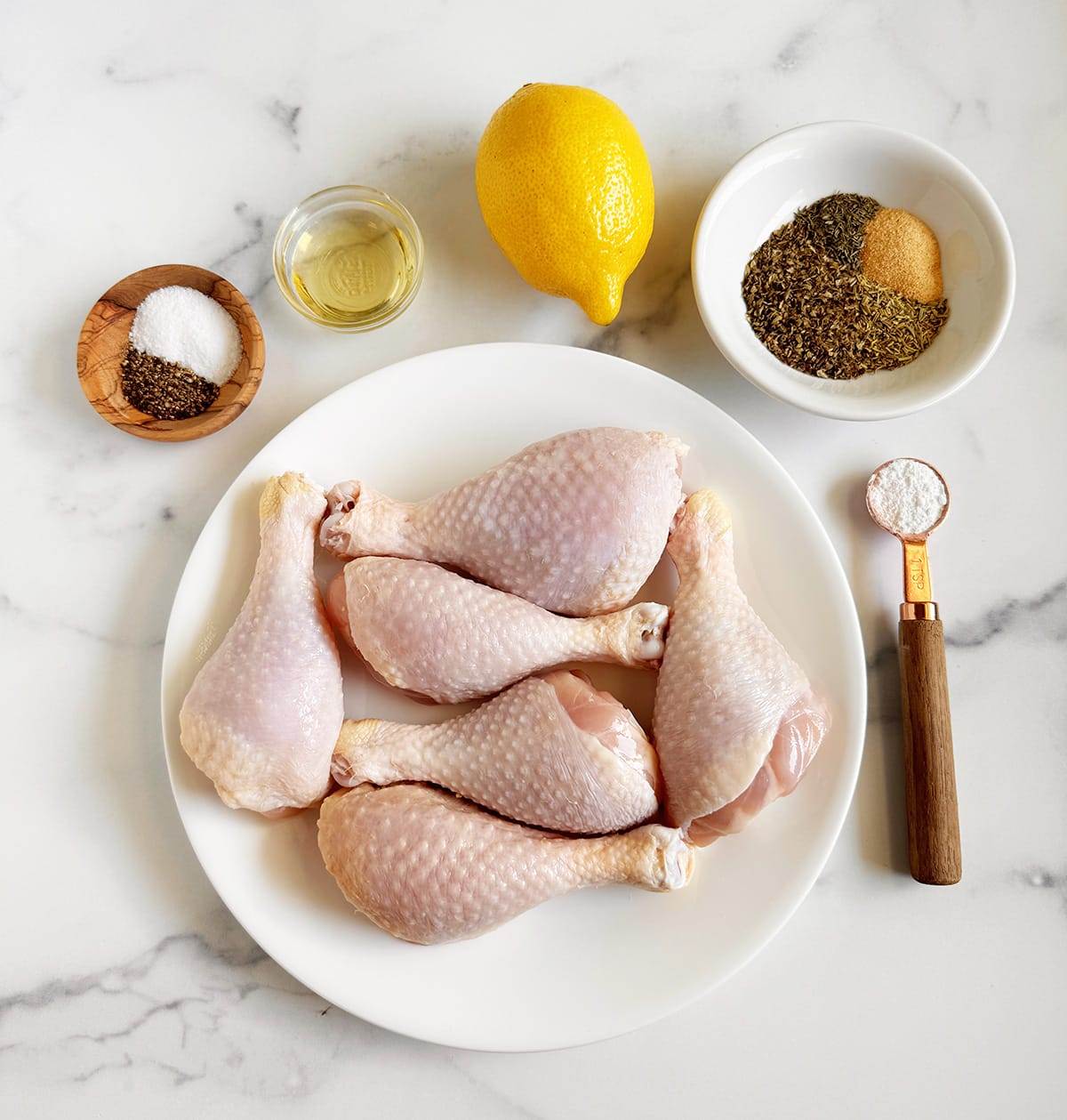 All the ingredients needed to make air fryer Greek Chicken