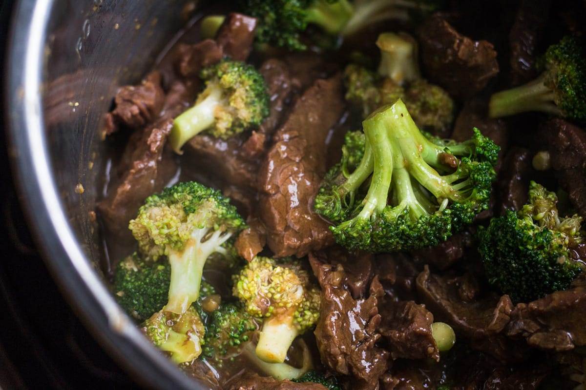 Homemade beef and broccoli made in an Instant Pot.