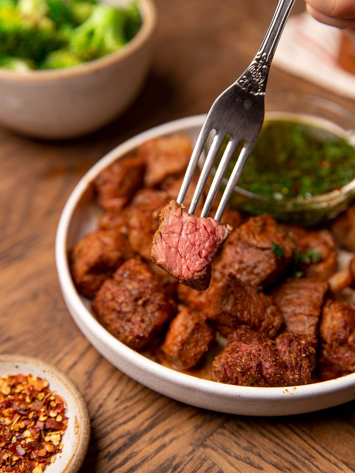 For with an air fryer steak bite.