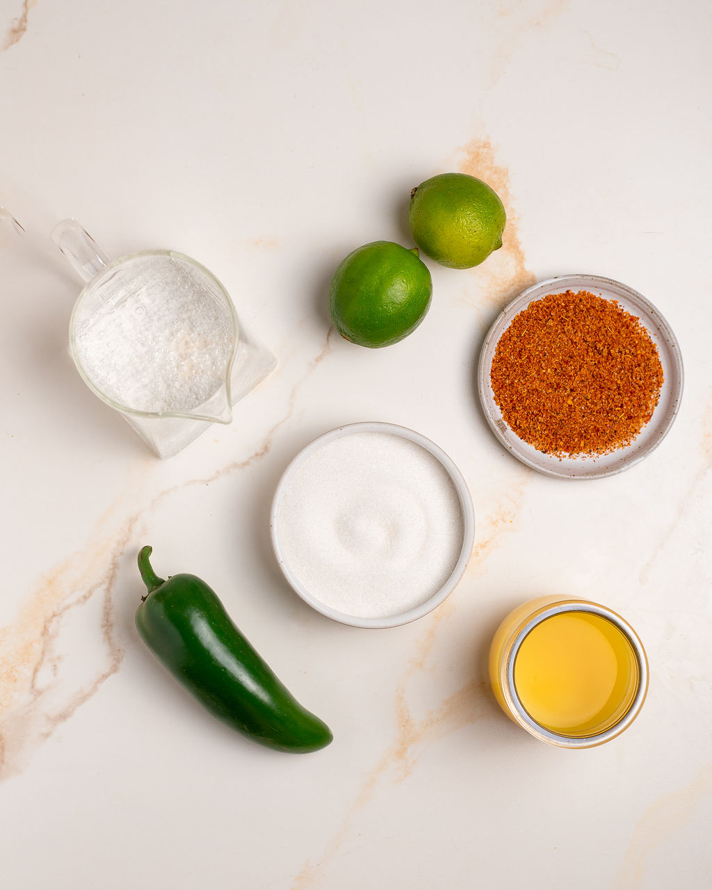 Ingredients for making a spicy mockarita.
