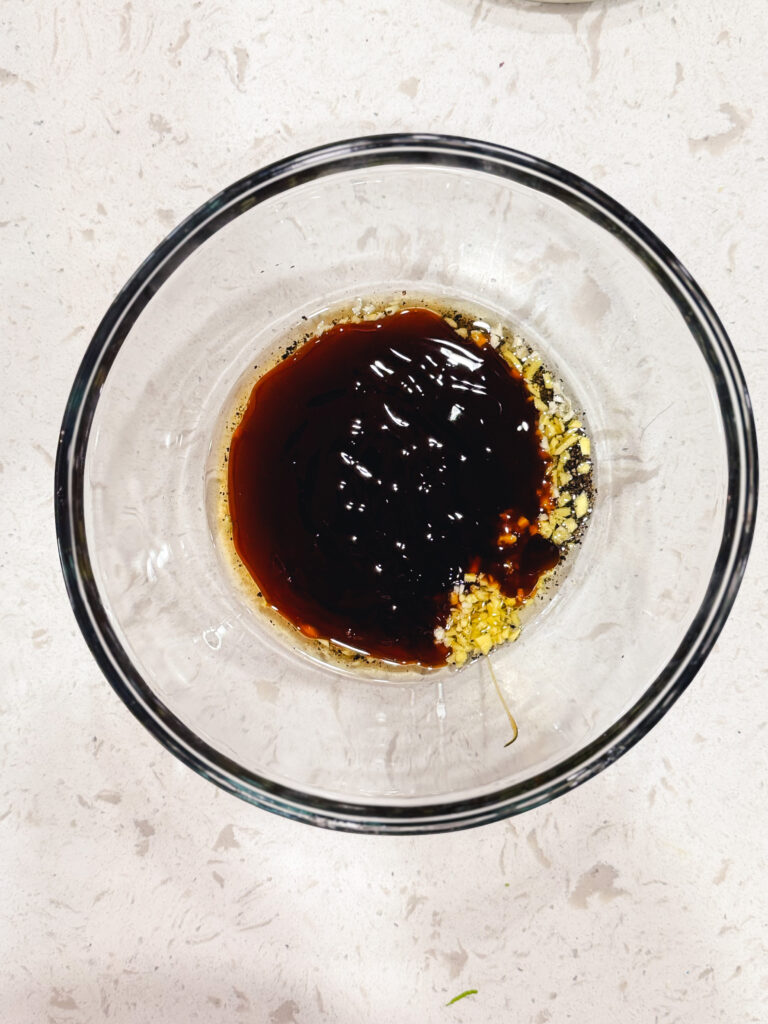 Teriyaki sauce in a glass bowl.