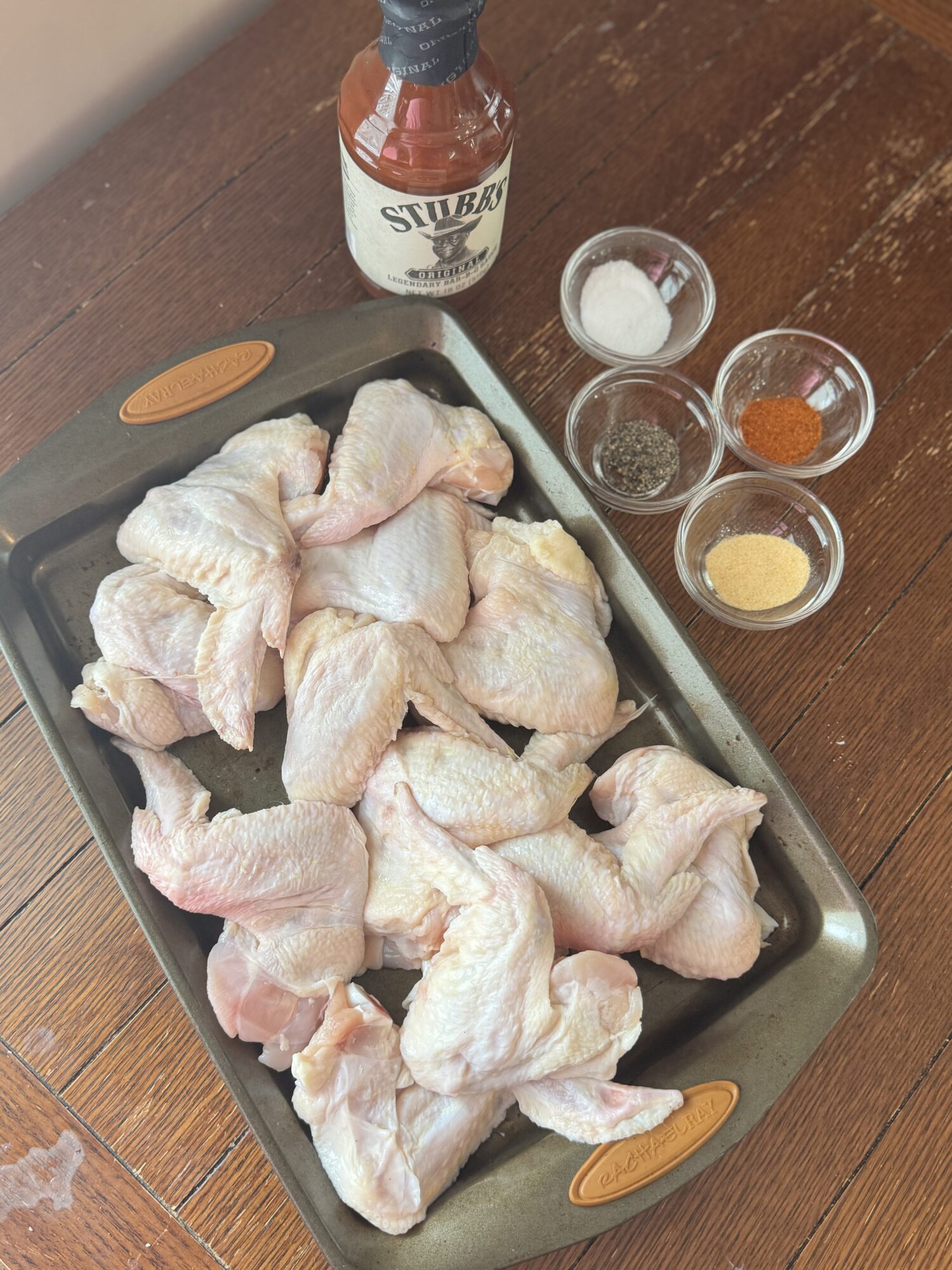 Ingredients for air fryer BBQ chicken wings.