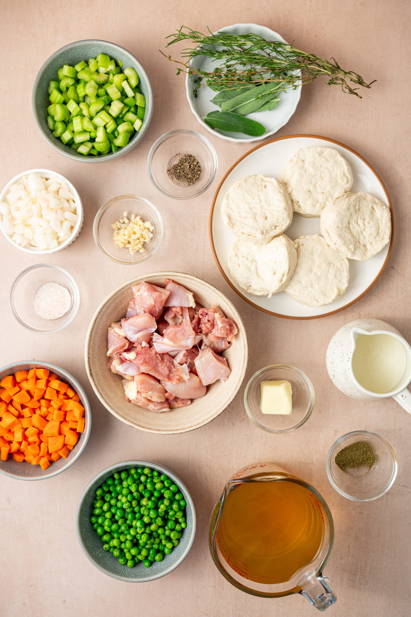 Ingredients for Instant Pot chicken and dumplings.