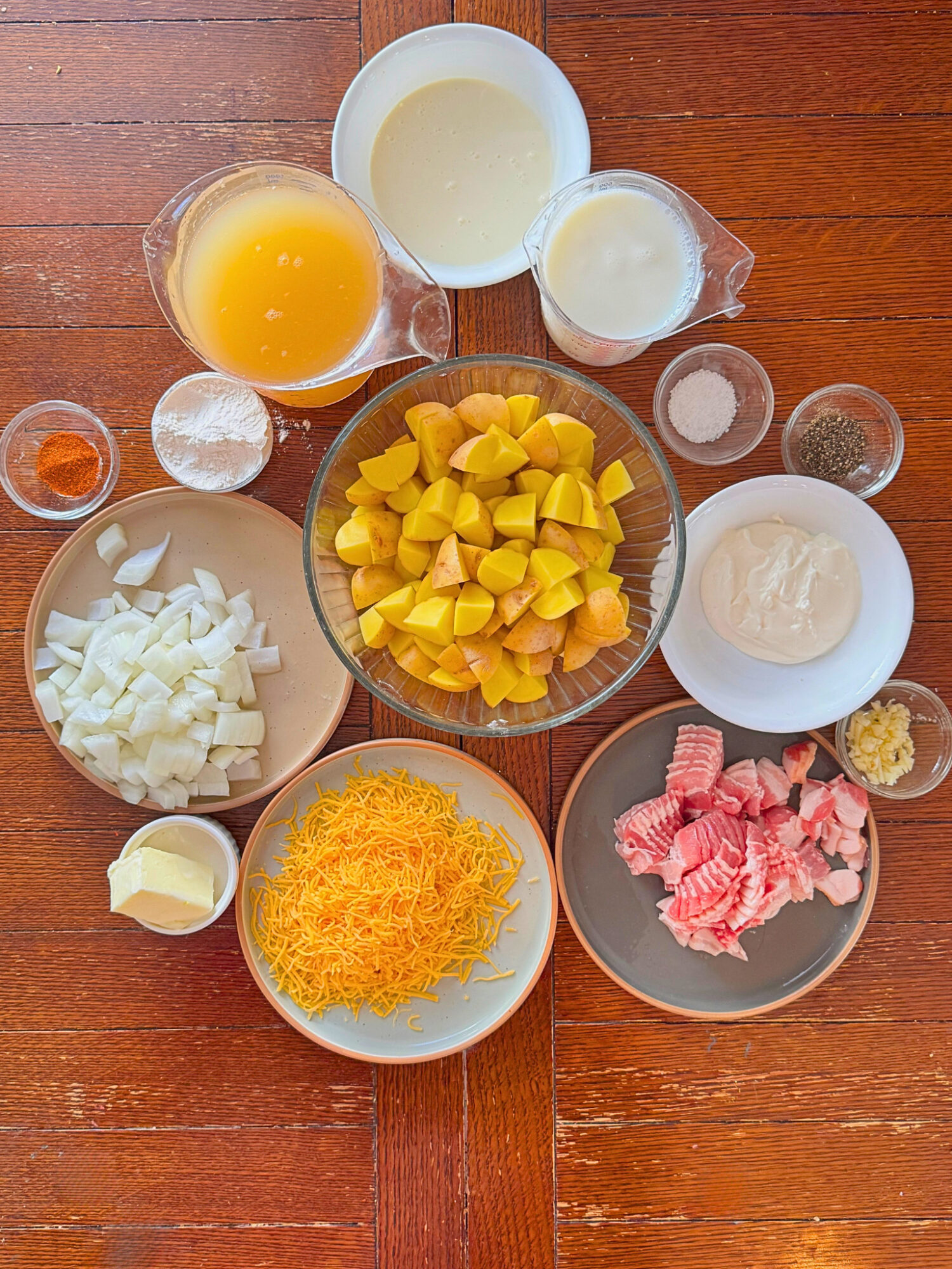 Ingredients neeed for loaded potato soup