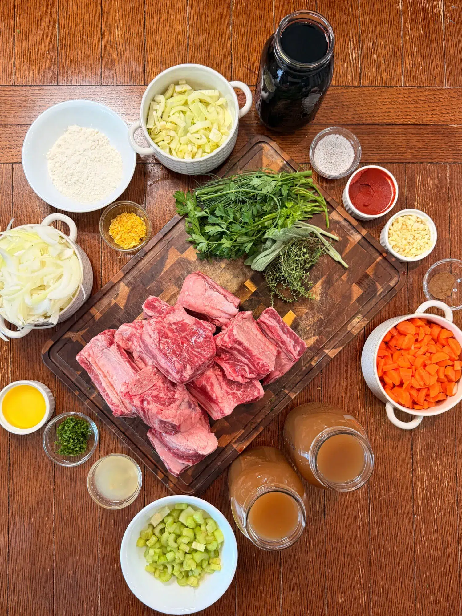 Ingredients for the best damn short ribs.